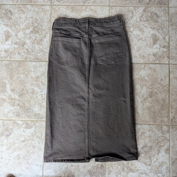 Denim Midi Skirt Gap | 28 Petite | Terra Brown - Picture 2 of 8